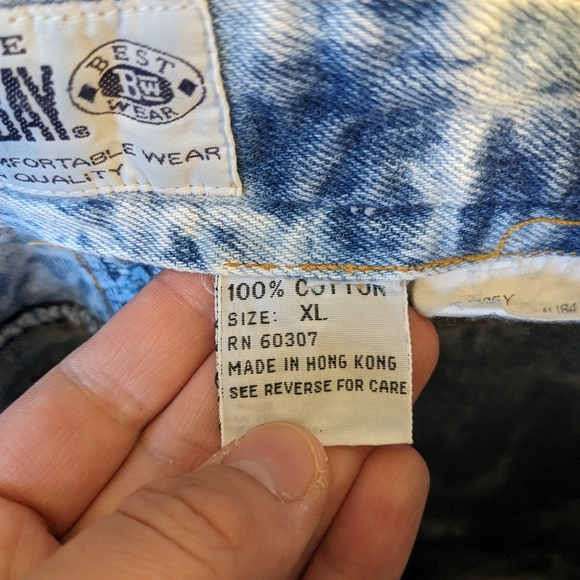 Vintage Girls Union Bay Bleached Denim Short Overalls XL - Picture 8 of 8